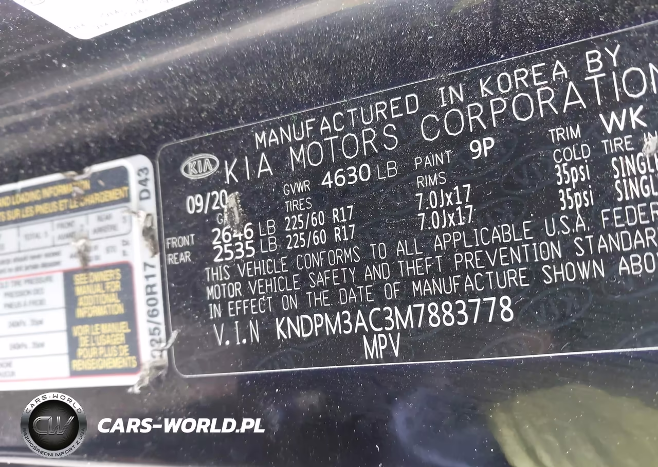 2021 Kia Sportage Lx VIN:KNDPM3AC3M7883778 - 9