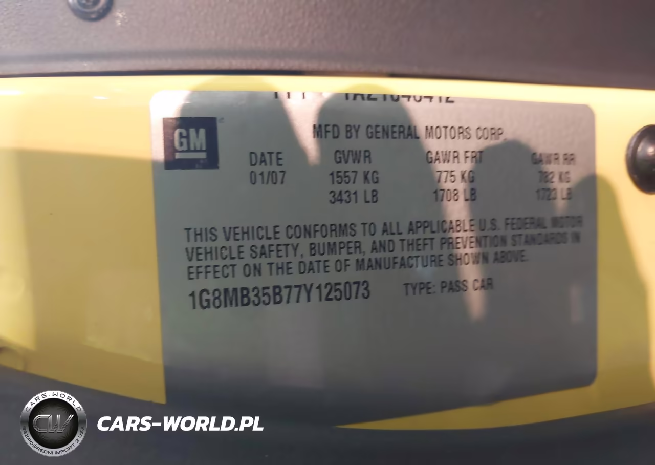 2007 Saturn Sky VIN:1G8MB35B77Y125073 - 9