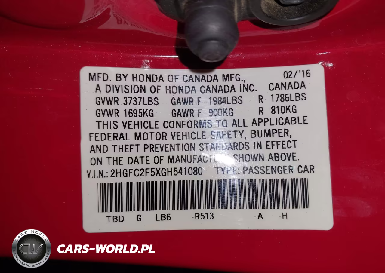 2016 Honda Civic Lx VIN:2HGFC2F5XGH541080 - 9