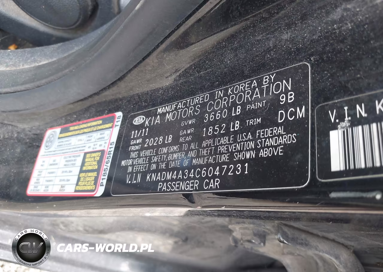2012 Kia Rio Lx VIN:KNADM4A34C6047231 - 9