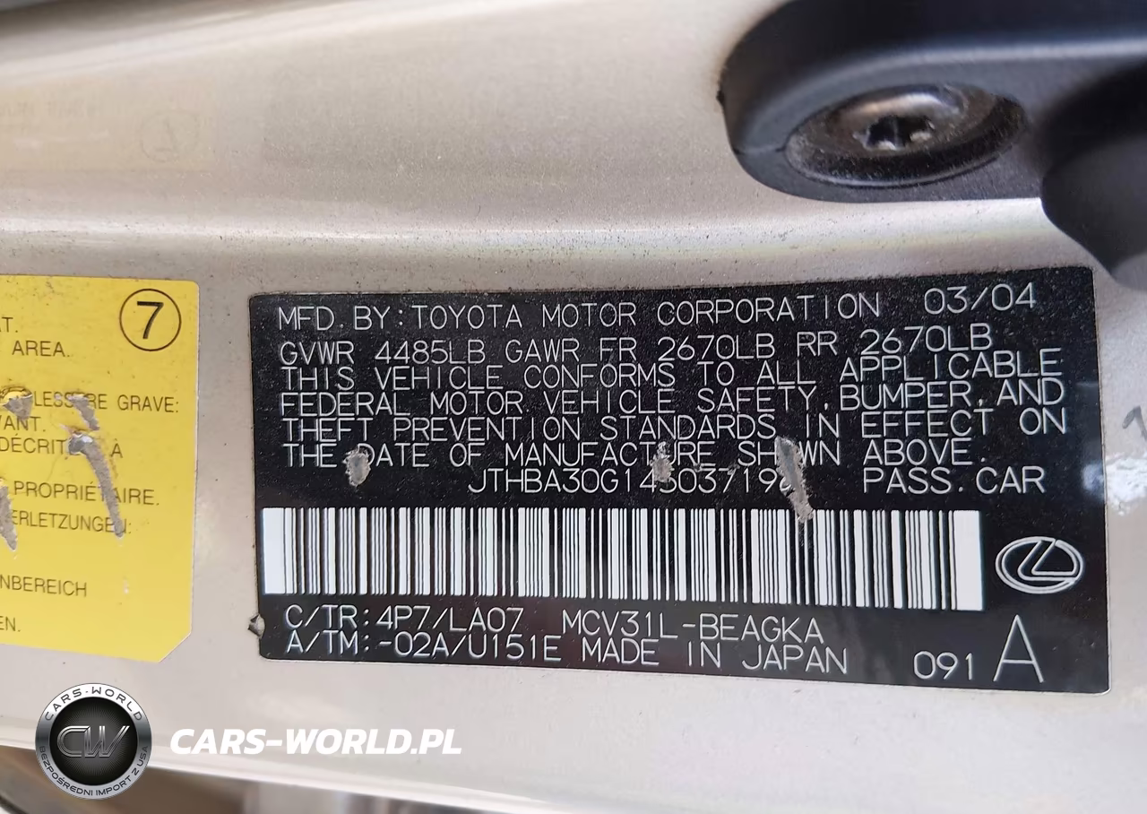 2004 Lexus Es 330 VIN:JTHBA30G145037196 - 9