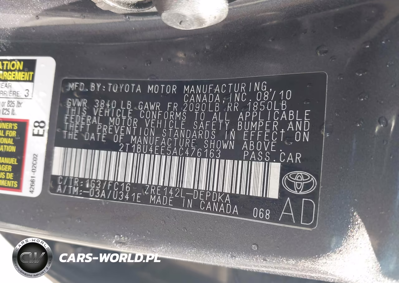 2010 Toyota Corolla Le VIN:2T1BU4EE5AC476163 - 9