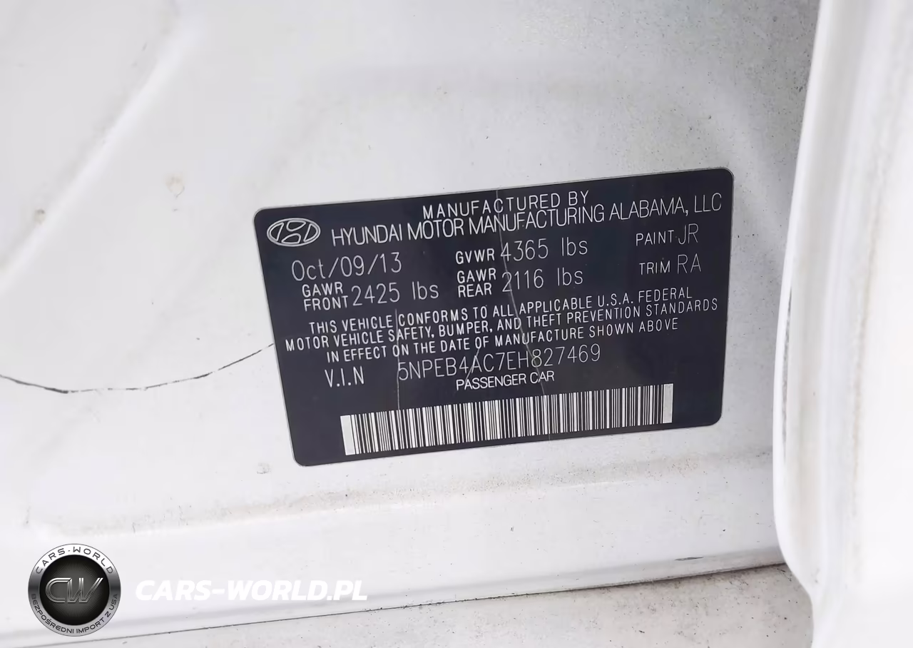 2014 Hyundai Sonata Gls VIN:5NPEB4AC7EH827469 - 9