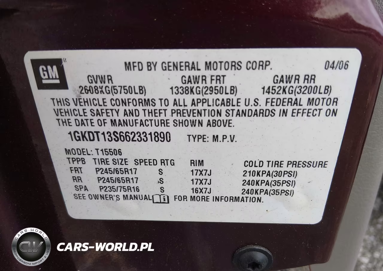 2006 GMC Envoy Sle VIN:1GKDT13S662331890 - 9