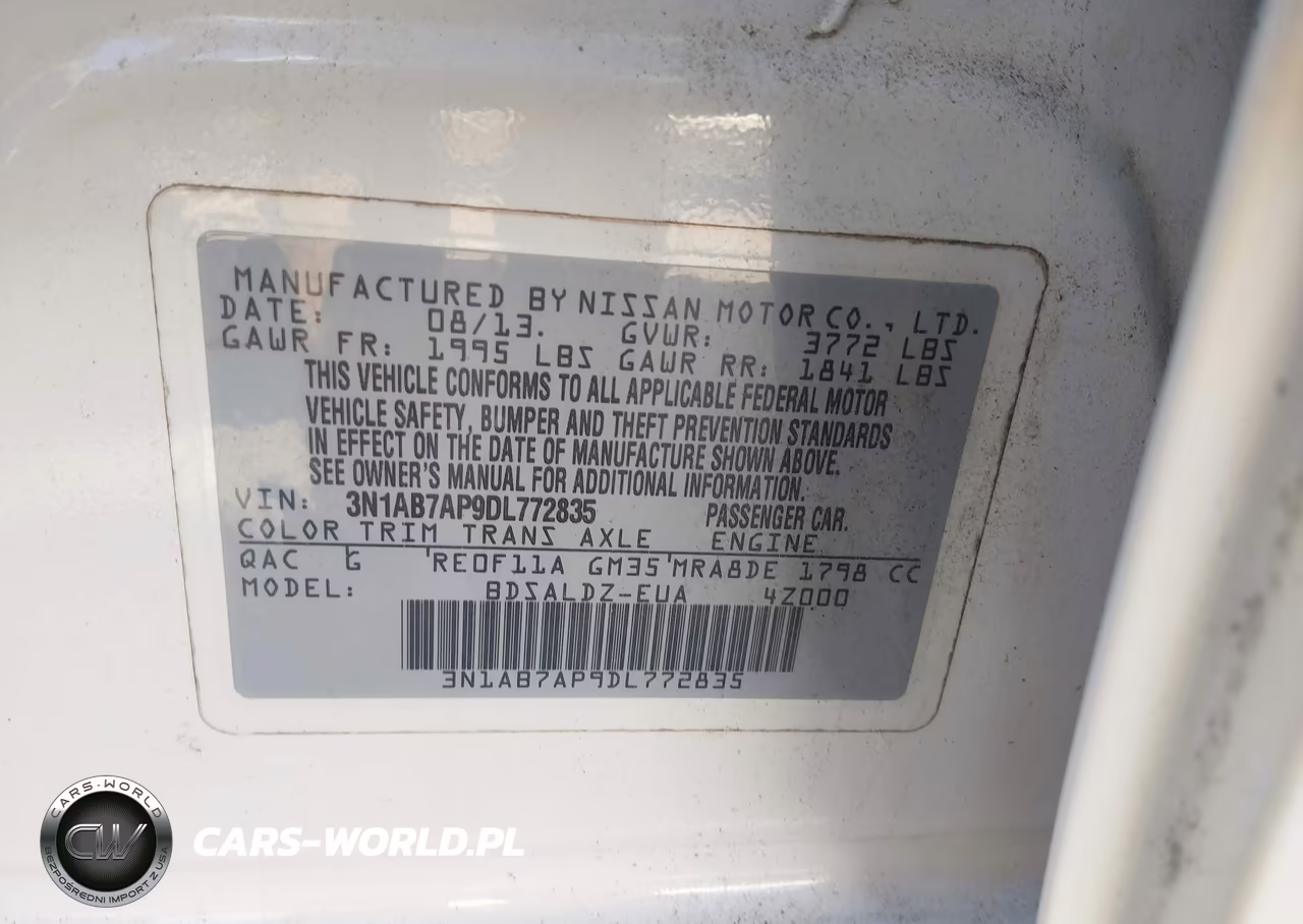 2013 Nissan Sentra Sv VIN:3N1AB7AP9DL772835 - 9