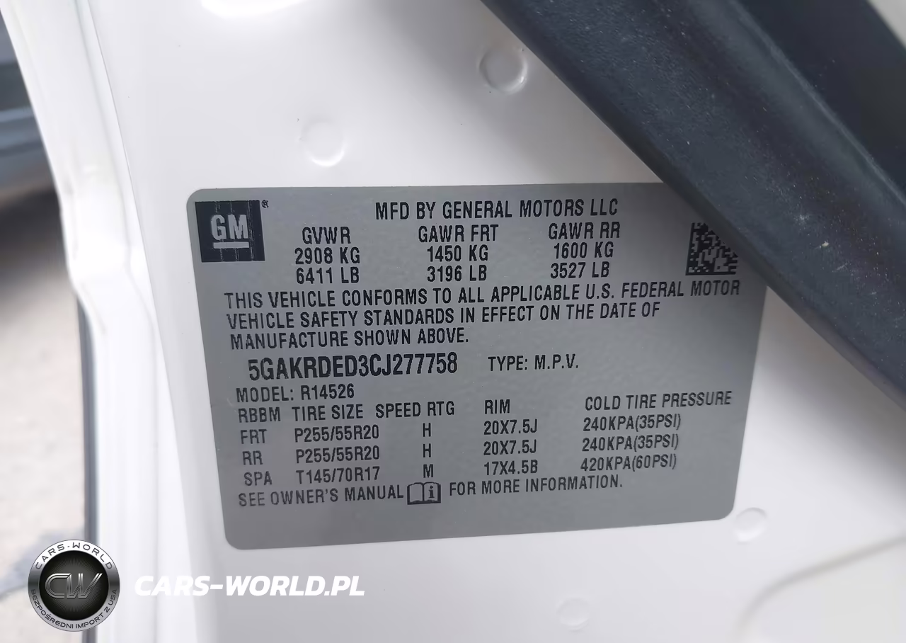 2012 Buick Enclave Premium VIN:5GAKRDED3CJ277758 - 9