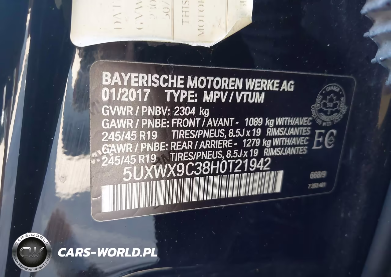2017 BMW X3 xDrive28I VIN:5UXWX9C38H0T21942 - 9