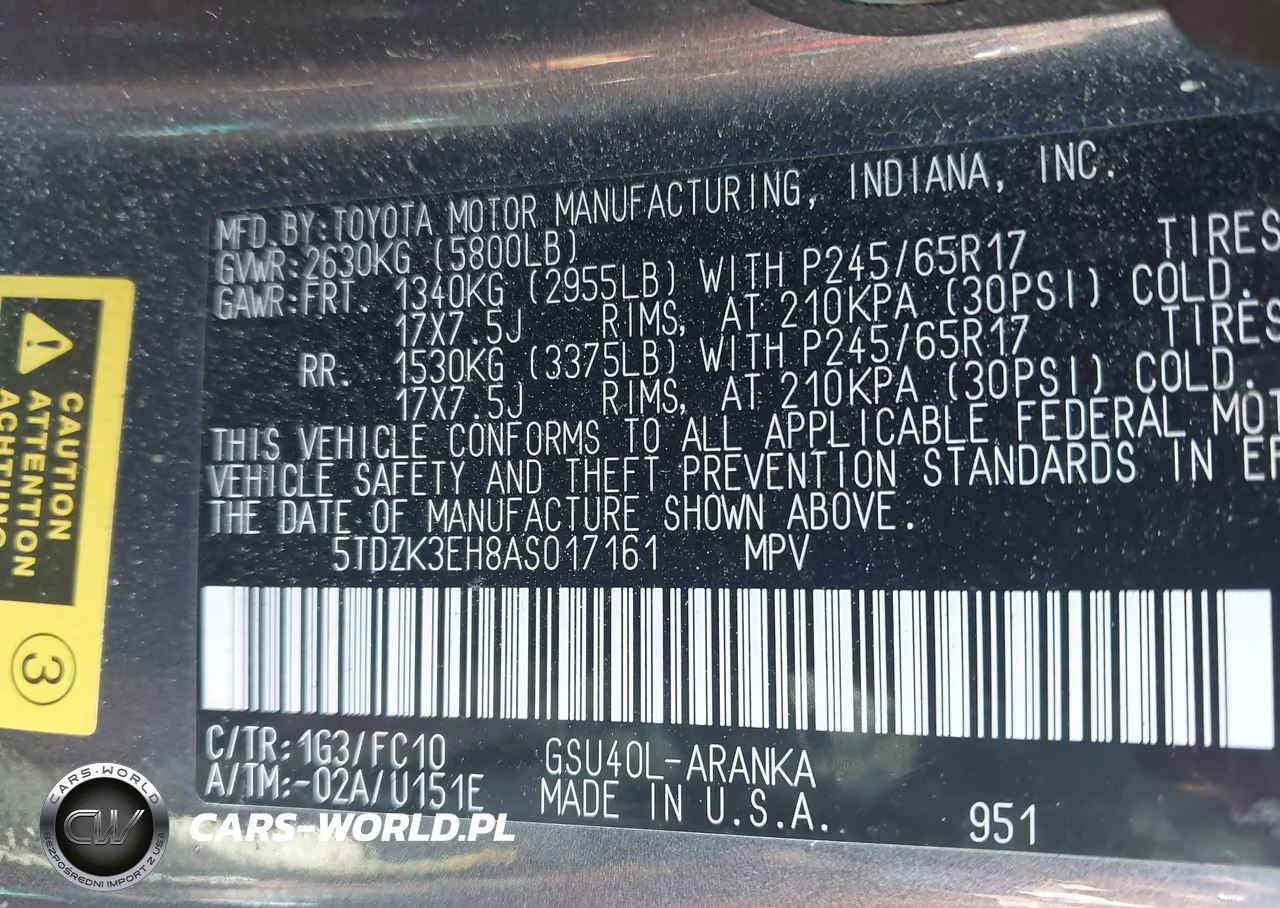 2010 Toyota Highlander Base V6 VIN:5TDZK3EH8AS017161 - 9