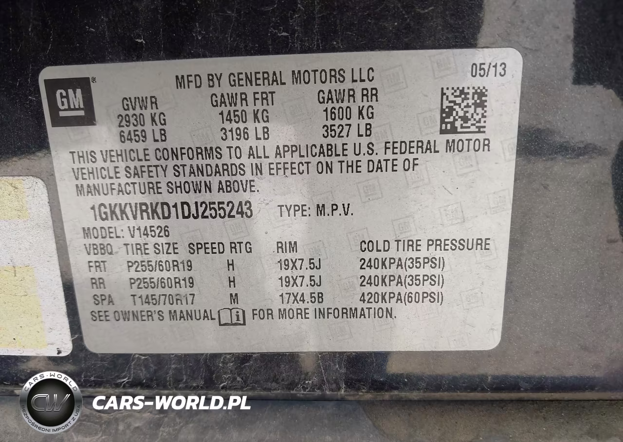2013 GMC Acadia Slt-1 VIN:1GKKVRKD1DJ255243 - 9