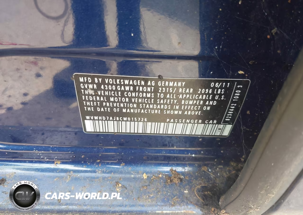 2012 Volkswagen Gti 4-Door VIN:WVWHD7AJ8CW015726 - 9
