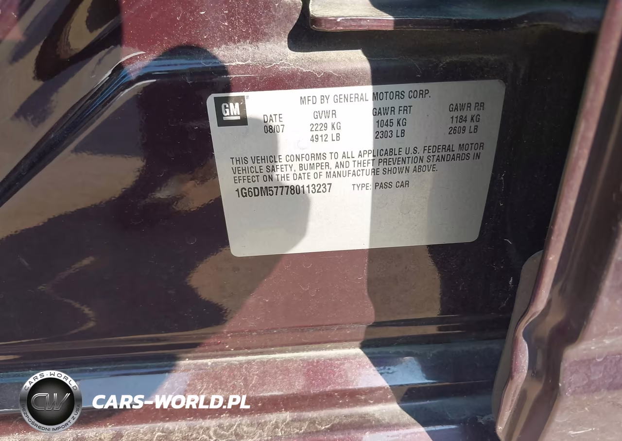 2008 Cadillac Cts Rwd W-1Sa VIN:1G6DM577780113237 - 9