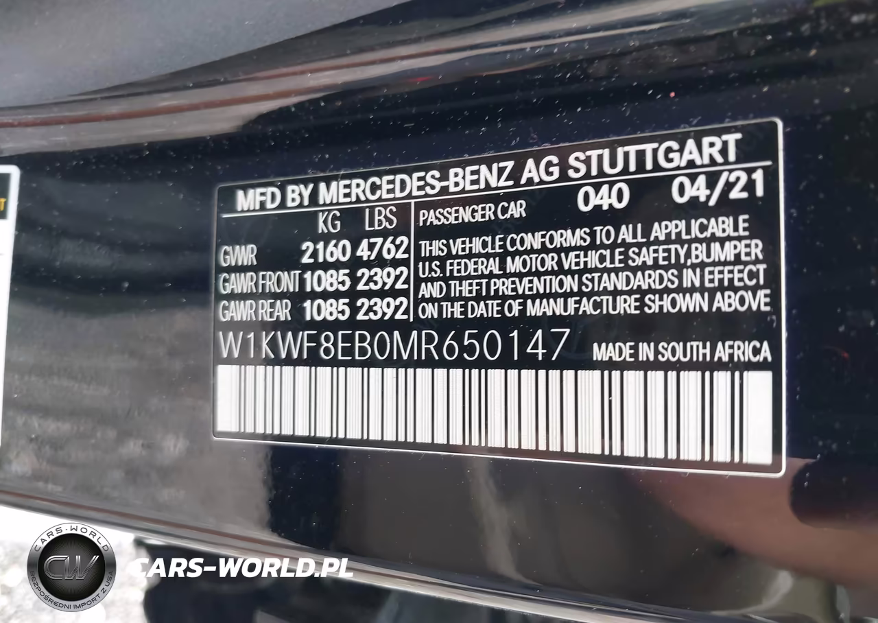 2021 Mercedes-Benz C 300 4Matic VIN:W1KWF8EB0MR650147 - 9