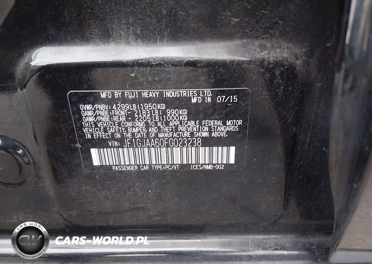 2015 Subaru Impreza 2.0I VIN:JF1GJAA60FG023238 - 9