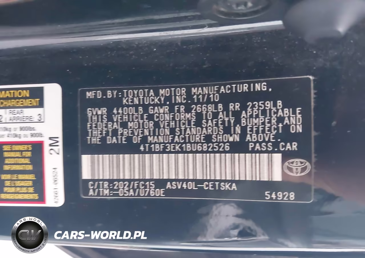 2011 Toyota Camry Se VIN:4T1BF3EK1BU682526 - 9