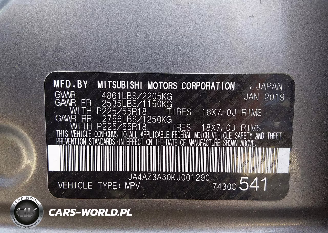2019 Mitsubishi Outlander Sel VIN:JA4AZ3A30KJ001290 - 9