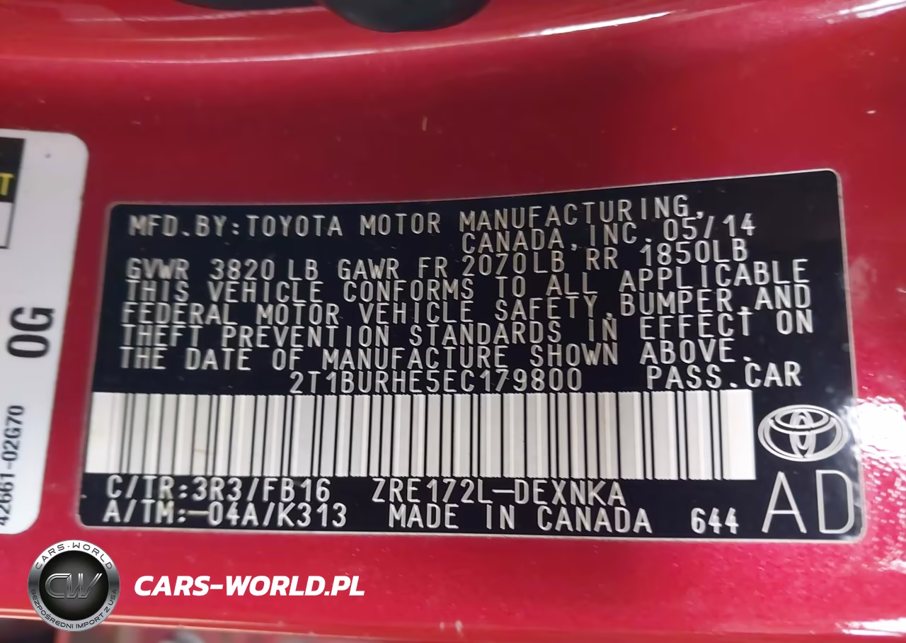 2014 Toyota Corolla Le VIN:2T1BURHE5EC179800 - 9