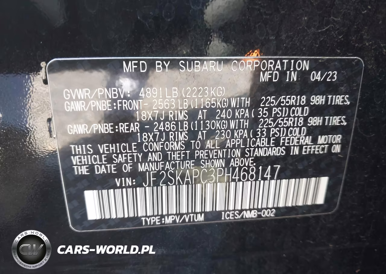 2023 Subaru Forester Limited VIN:JF2SKAPC3PH468147 - 9