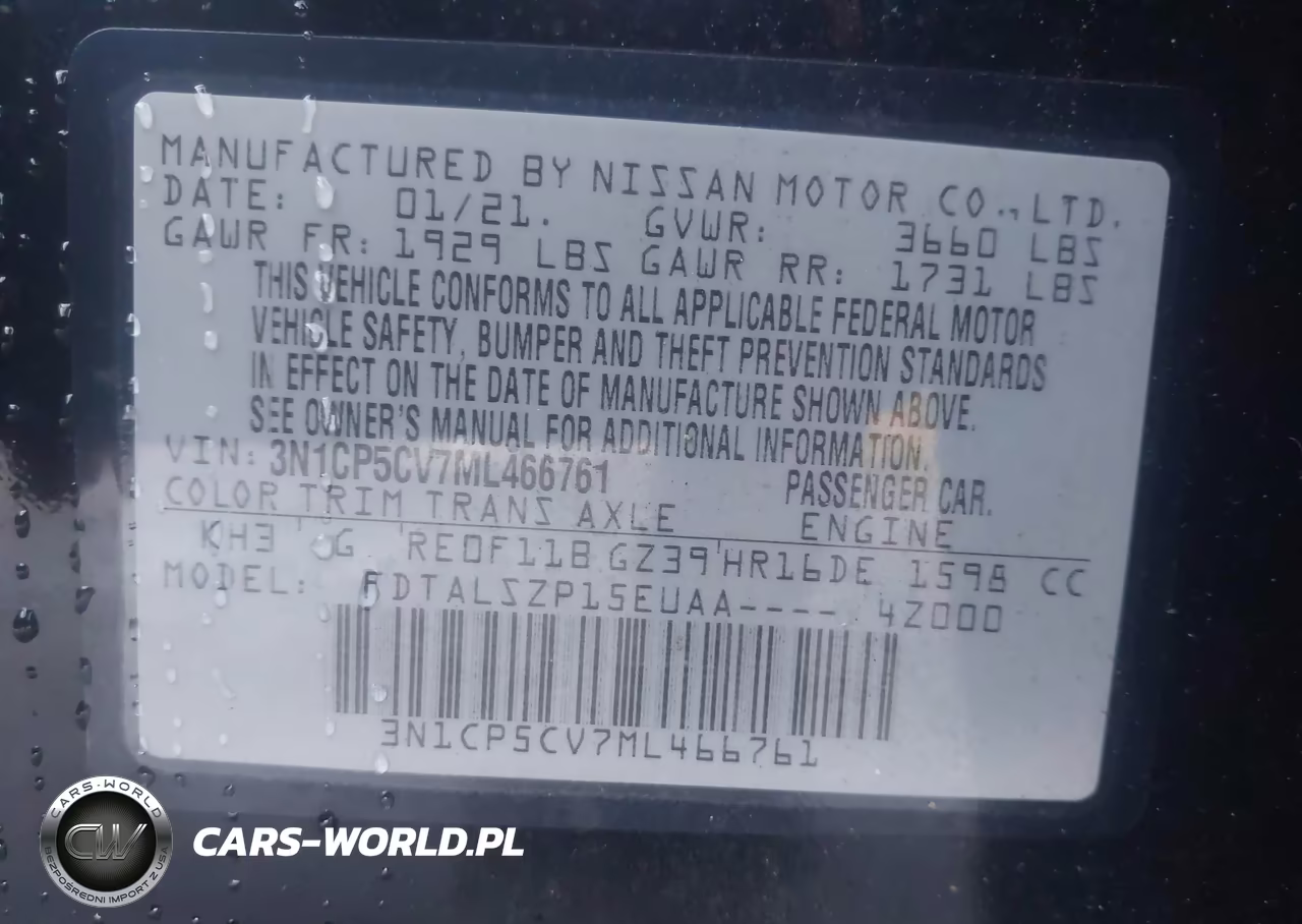 2021 Nissan Kicks Sv Xtronic Cvt VIN:3N1CP5CV7ML466761 - 9