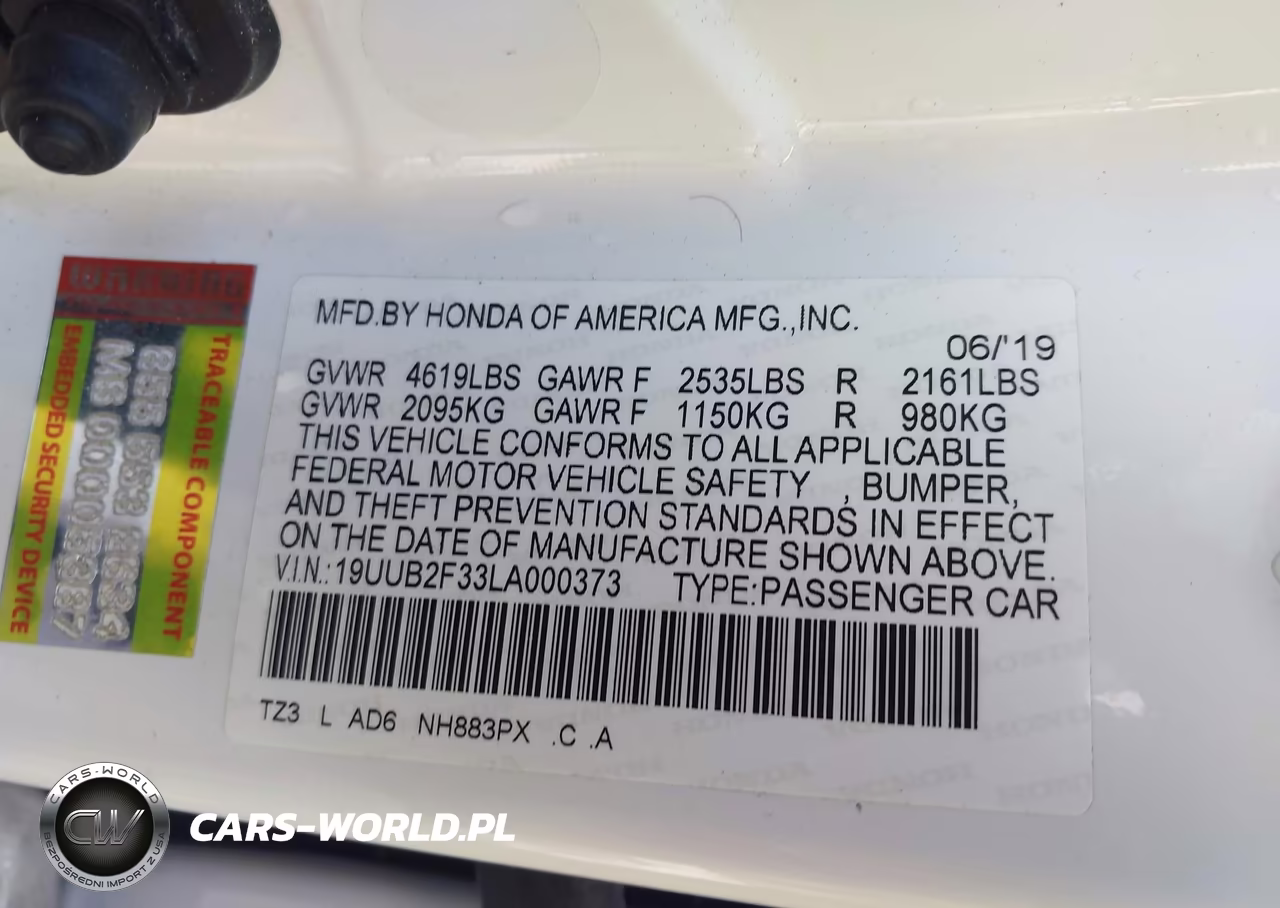 2020 Acura Tlx Standard VIN:19UUB2F33LA000373 - 9