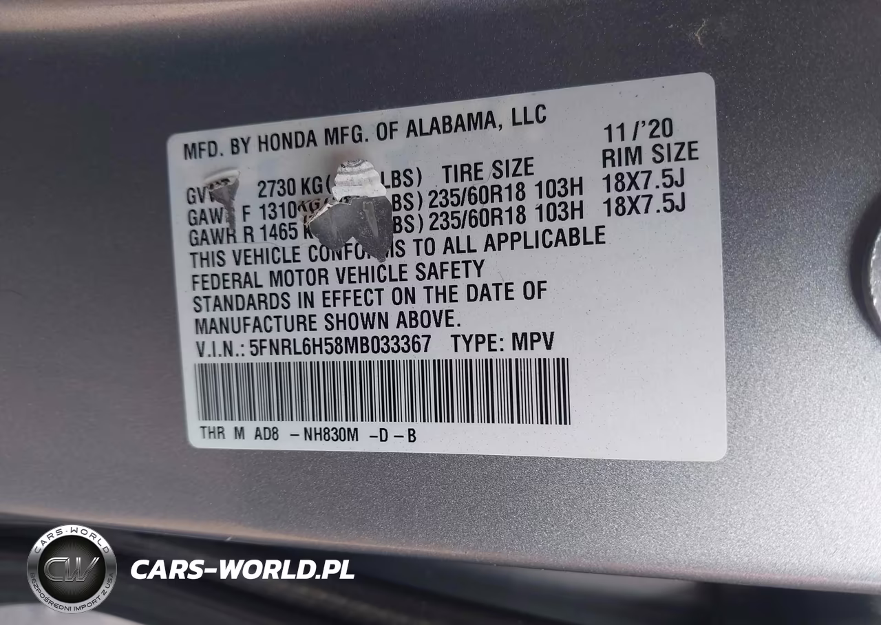 2021 Honda Odyssey Ex VIN:5FNRL6H58MB033367 - 9
