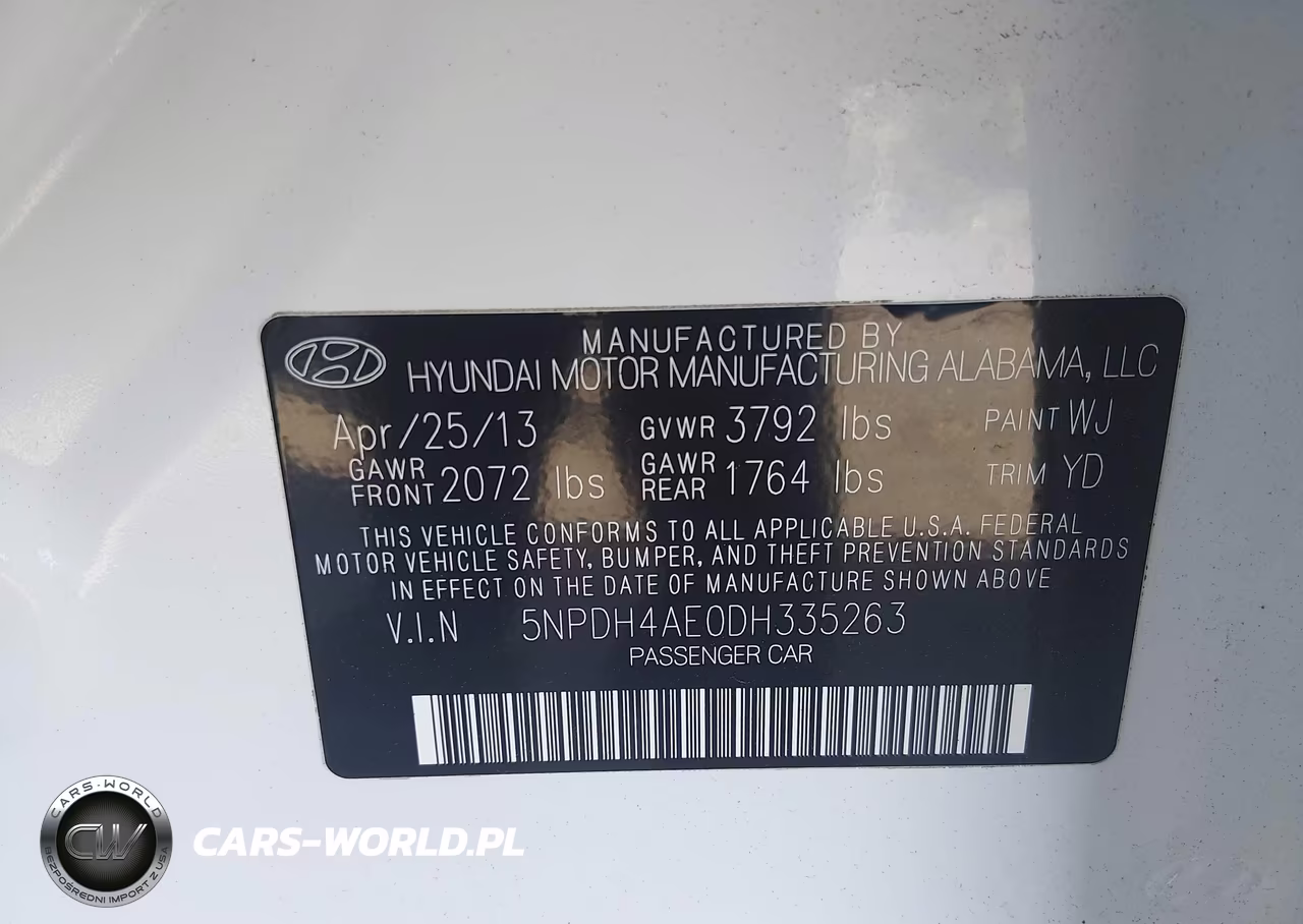 2013 Hyundai Elantra Limited VIN:5NPDH4AE0DH335263 - 9