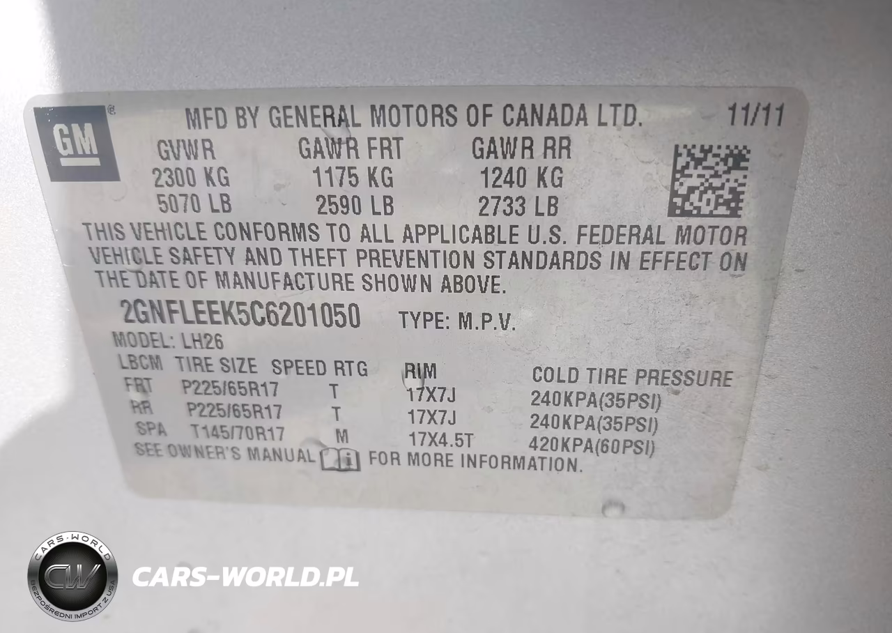 2012 Chevrolet Equinox 1Lt VIN:2GNFLEEK5C6201050 - 9
