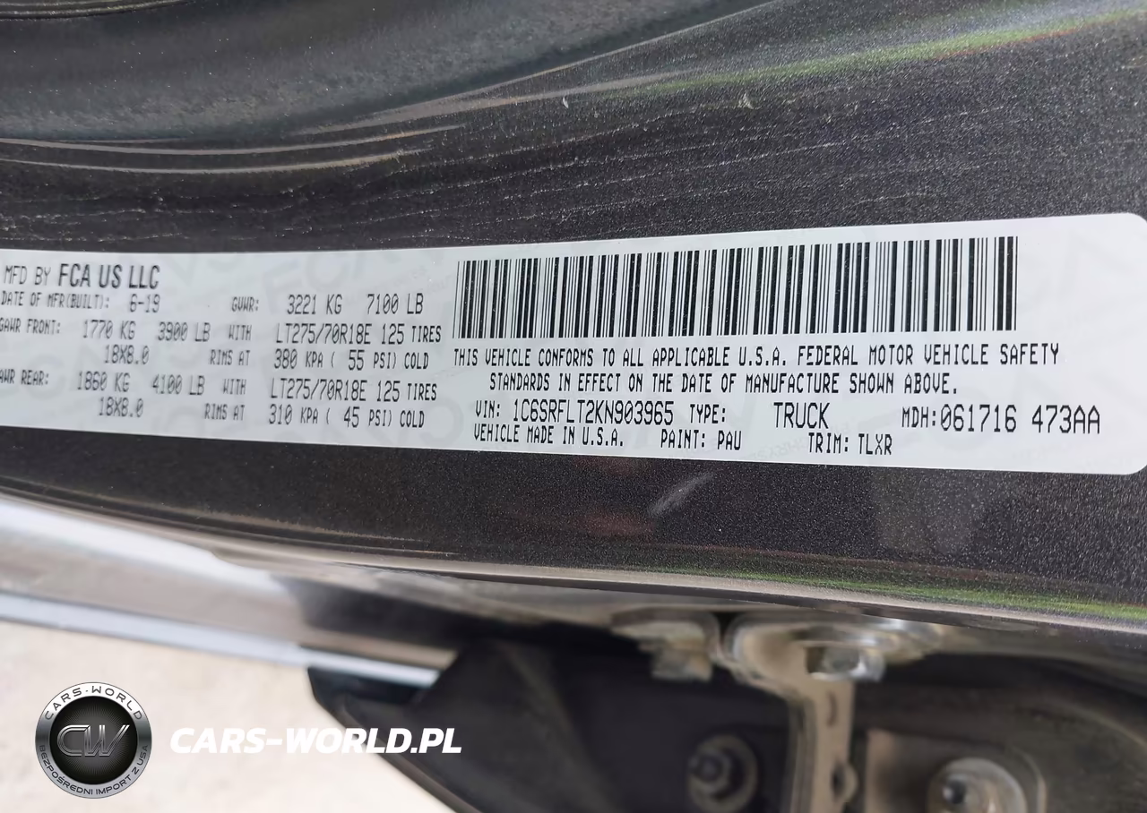 2019 Ram 1500 Rebel 4X4 5'7 Box VIN:1C6SRFLT2KN903965 - 9