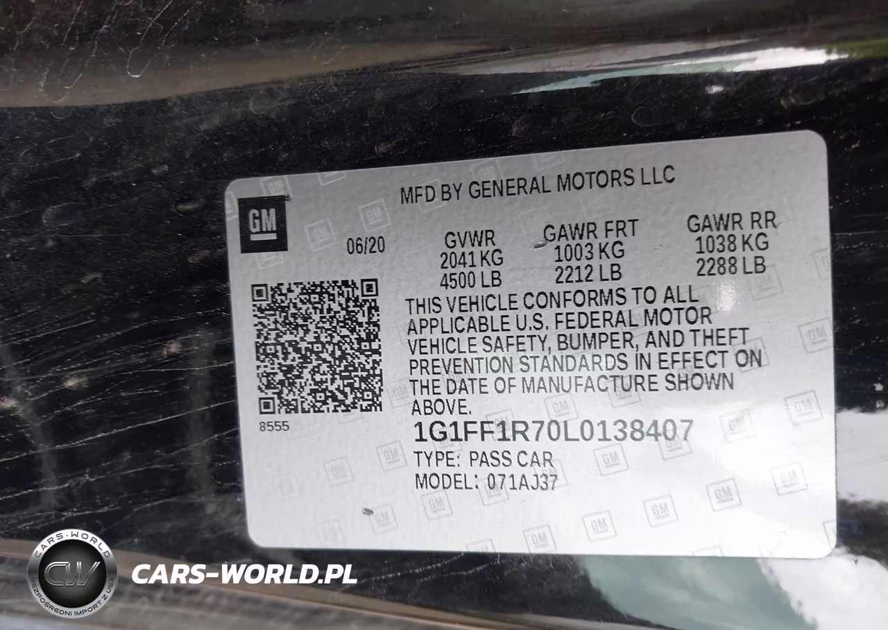 2020 Chevrolet Camaro Rwd 1Ss VIN:1G1FF1R70L0138407 - 9