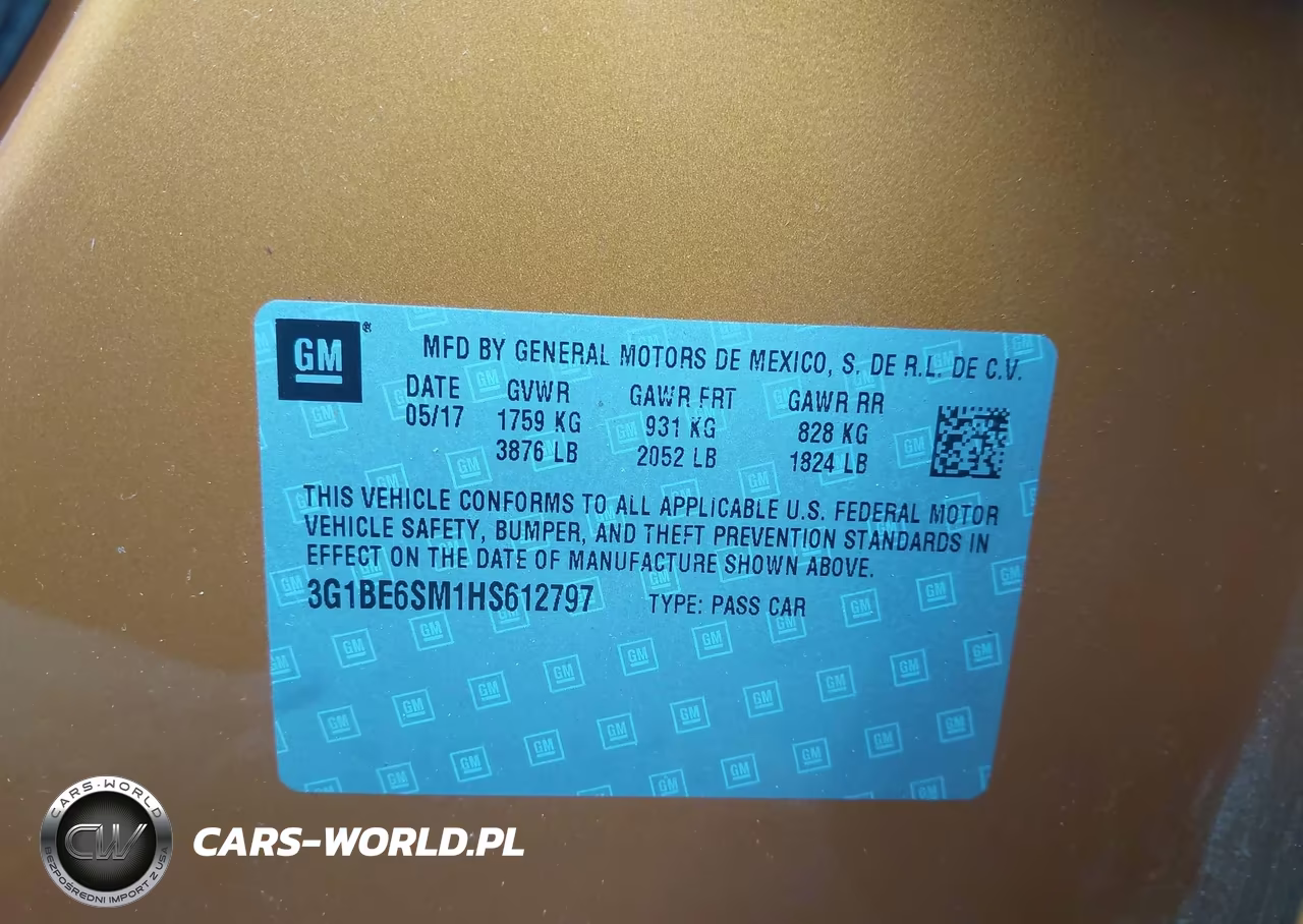 2017 Chevrolet Cruze Lt Auto VIN:3G1BE6SM1HS612797 - 9