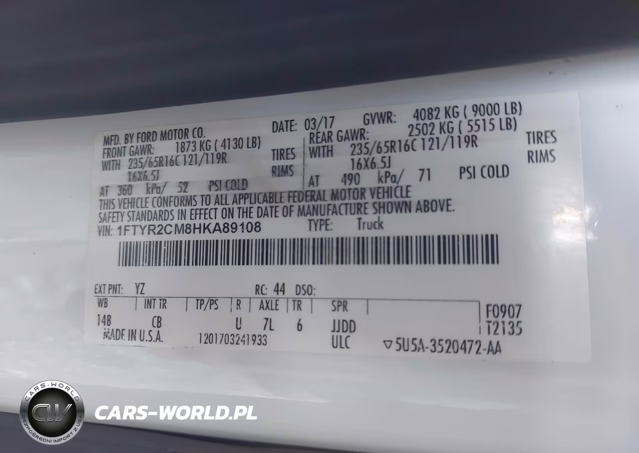 2017 Ford Transit-250 VIN:1FTYR2CM8HKA89108 - 9