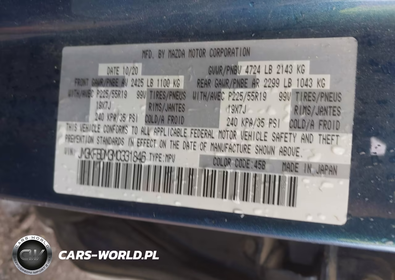 2021 Mazda Cx-5 Grand Touring VIN:JM3KFBDM3M0331846 - 9
