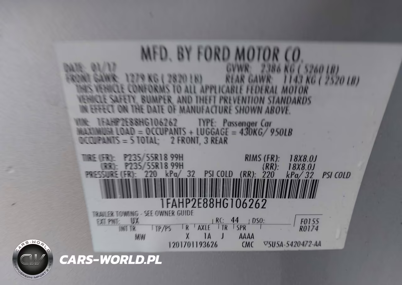 2017 Ford Taurus Sel VIN:1FAHP2E88HG106262 - 9