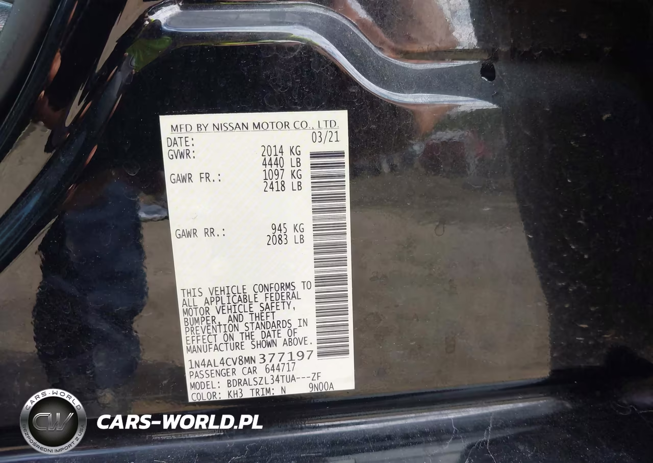 2021 Nissan Altima Sr Vc-Turbo Fwd VIN:1N4AL4CV8MN377197 - 9