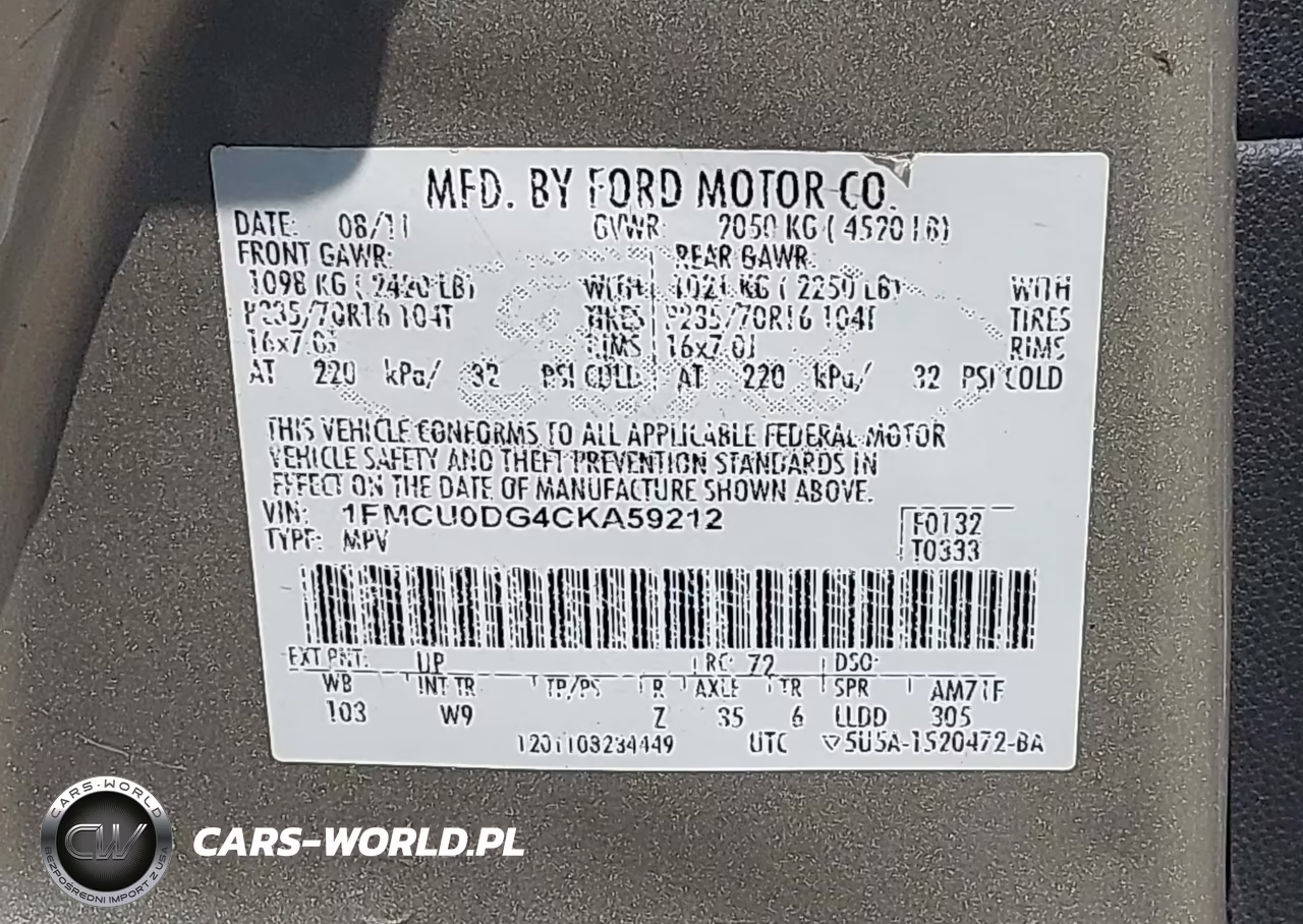 2012 Ford Escape Xlt VIN:1FMCU0DG4CKA59212 - 9