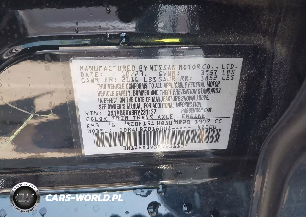 2024 Nissan Sentra S Xtronic Cvt VIN:3N1AB8BV3RY231132 - 9