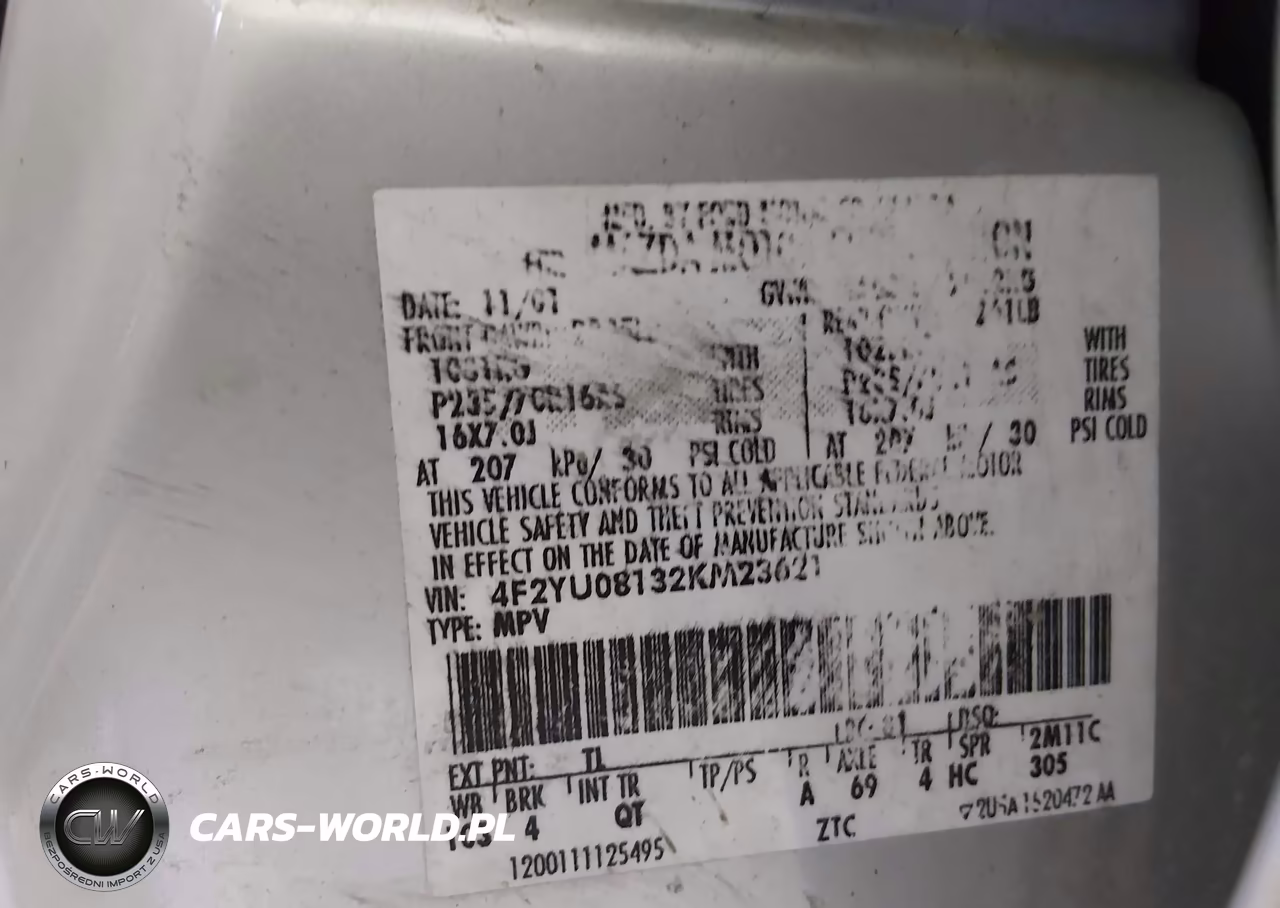 2002 Mazda Tribute Es V6-Lx V6 VIN:4F2YU08132KM23621 - 9