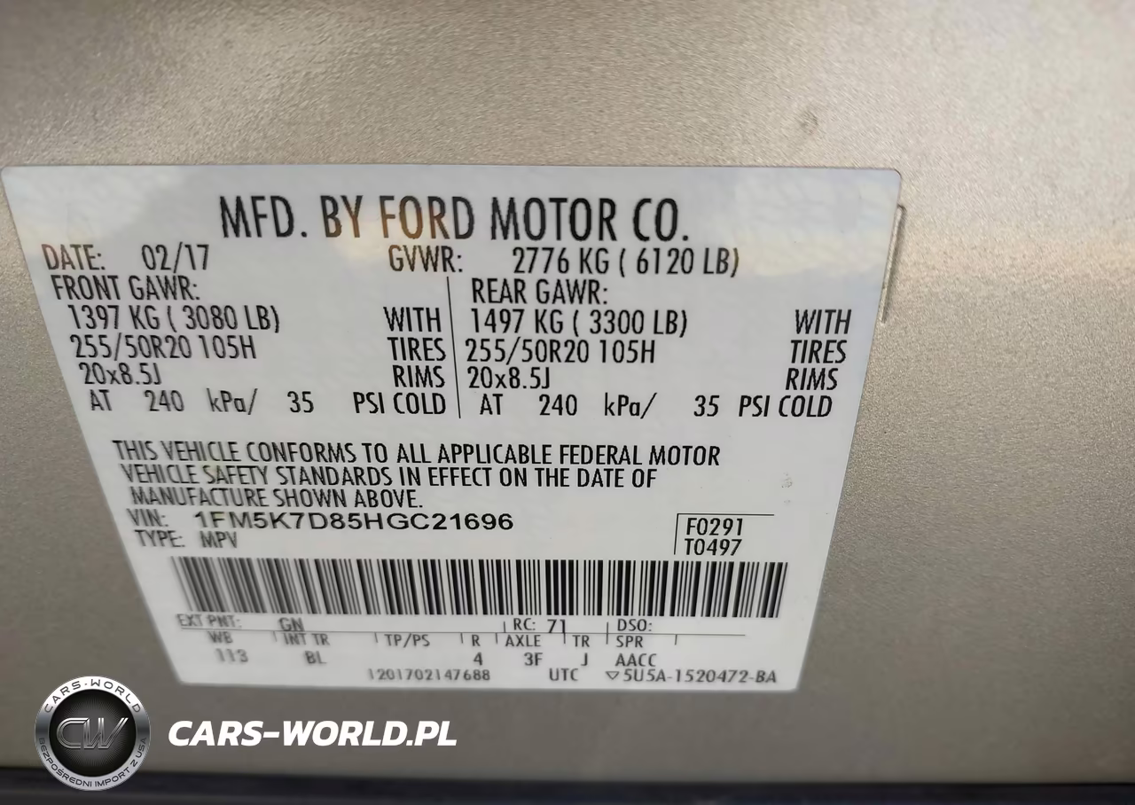2017 Ford Explorer Xlt VIN:1FM5K7D85HGC21696 - 9