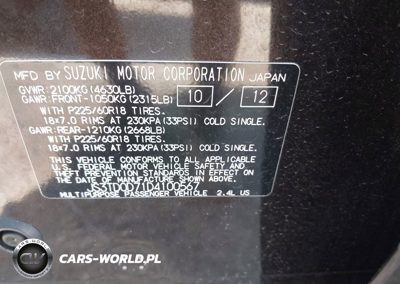 2013 Suzuki Grand Vitara Limited VIN:JS3TD0D71D4100567 - 9