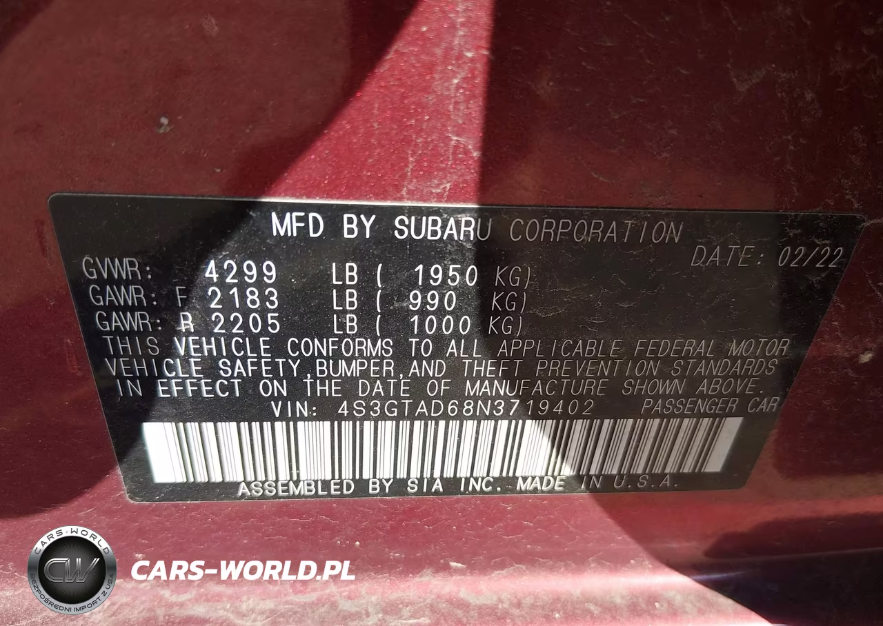 2022 Subaru Impreza Premium VIN:4S3GTAD68N3719402 - 9