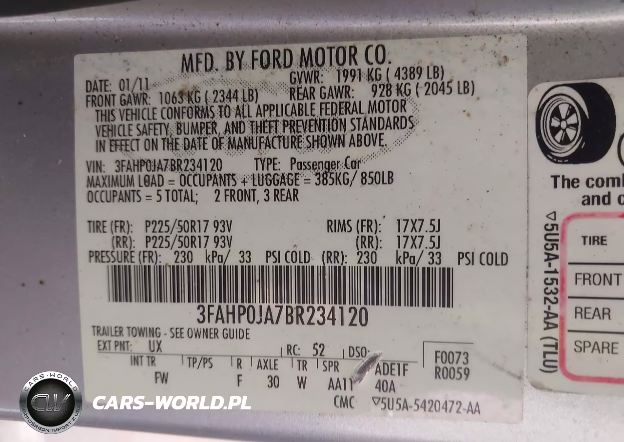 2011 Ford Fusion Sel VIN:3FAHP0JA7BR234120 - 9