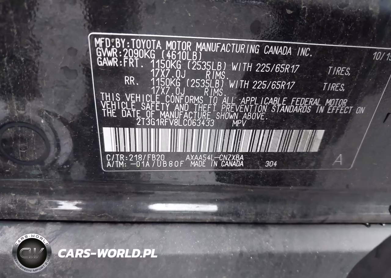 2020 Toyota Rav4 Le VIN:2T3G1RFV8LC063433 - 9