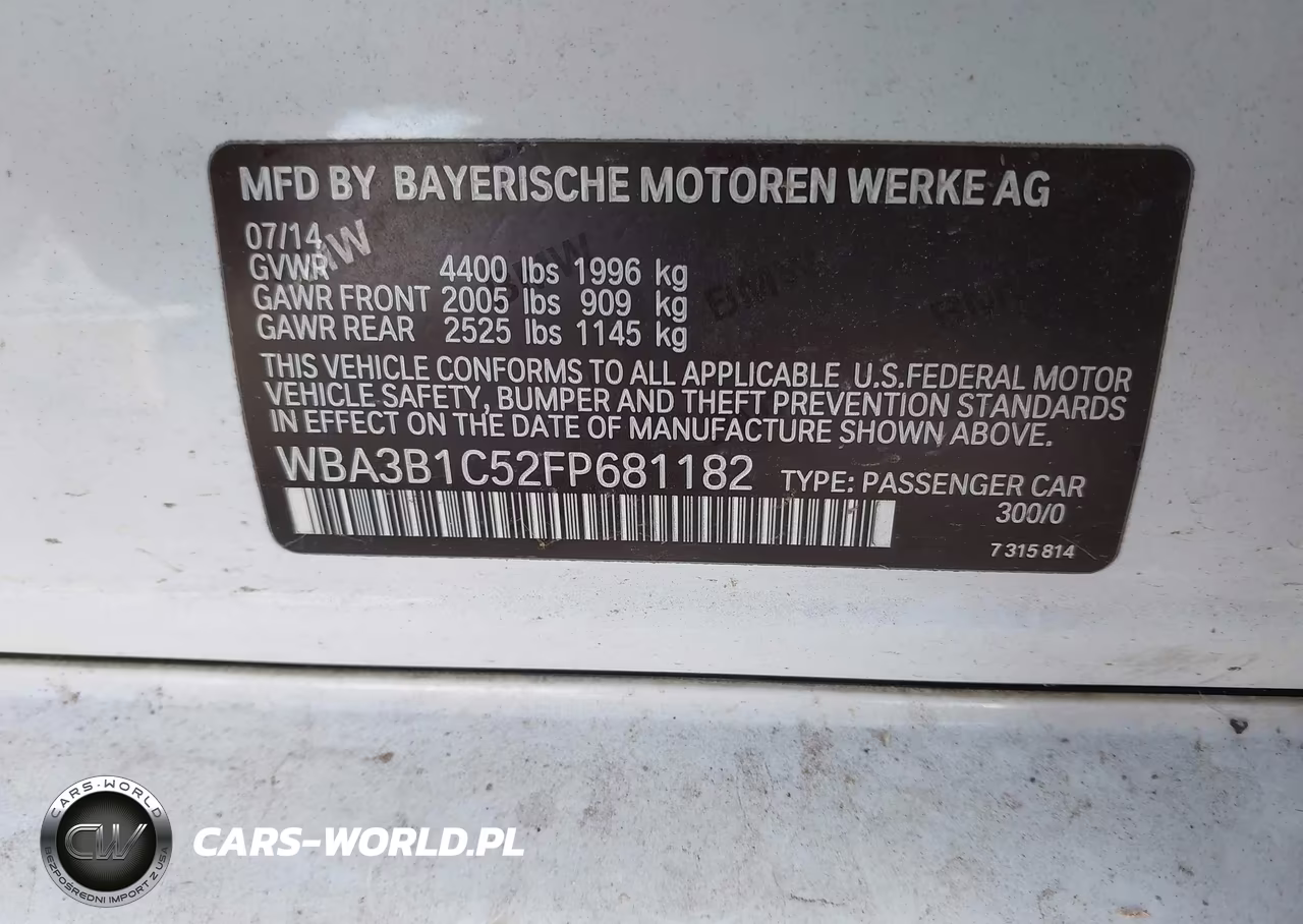 2015 BMW 320I VIN:WBA3B1C52FP681182 - 9