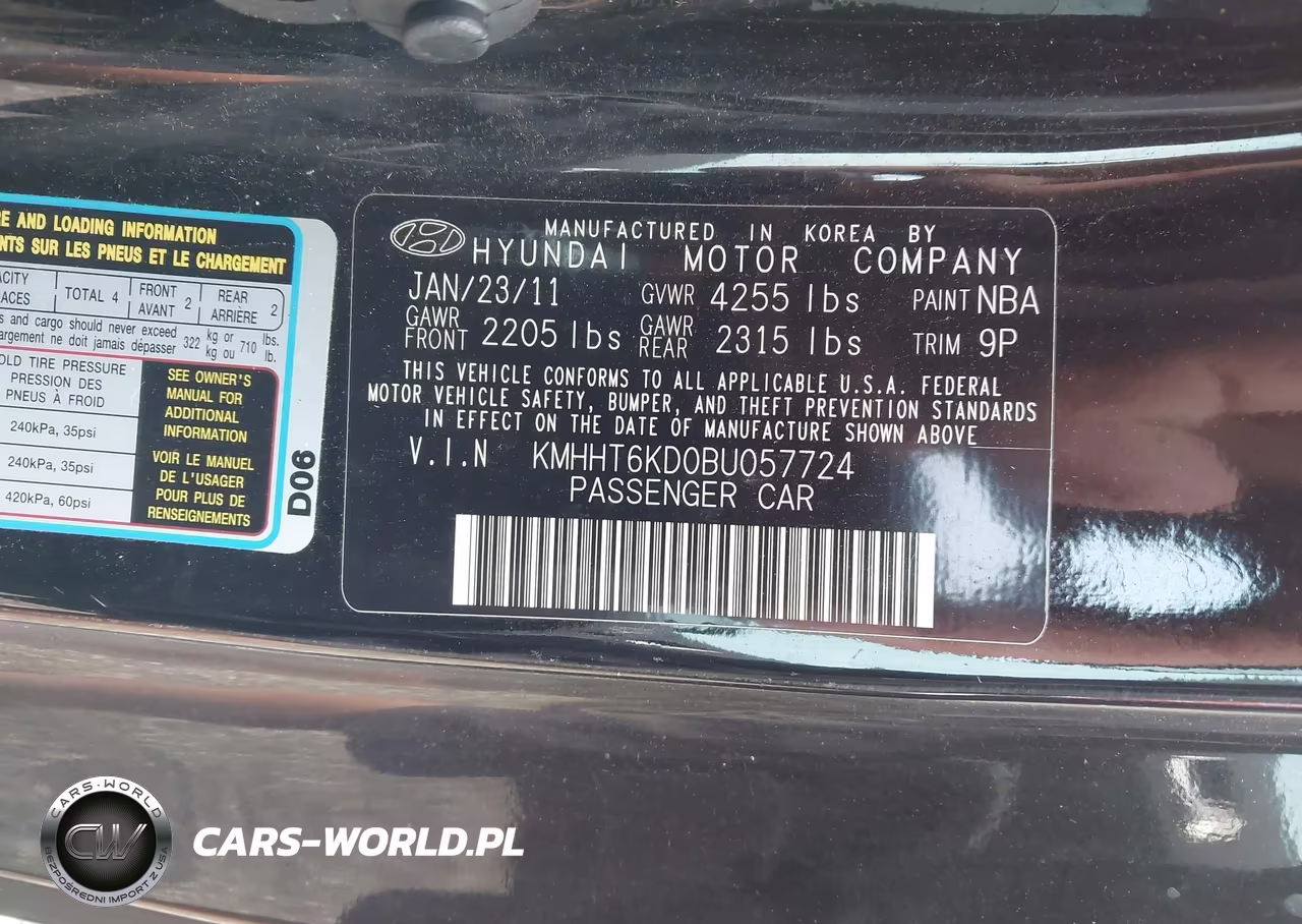 2011 Hyundai Genesis 2.0T VIN:KMHHT6KD0BU057724 - 9