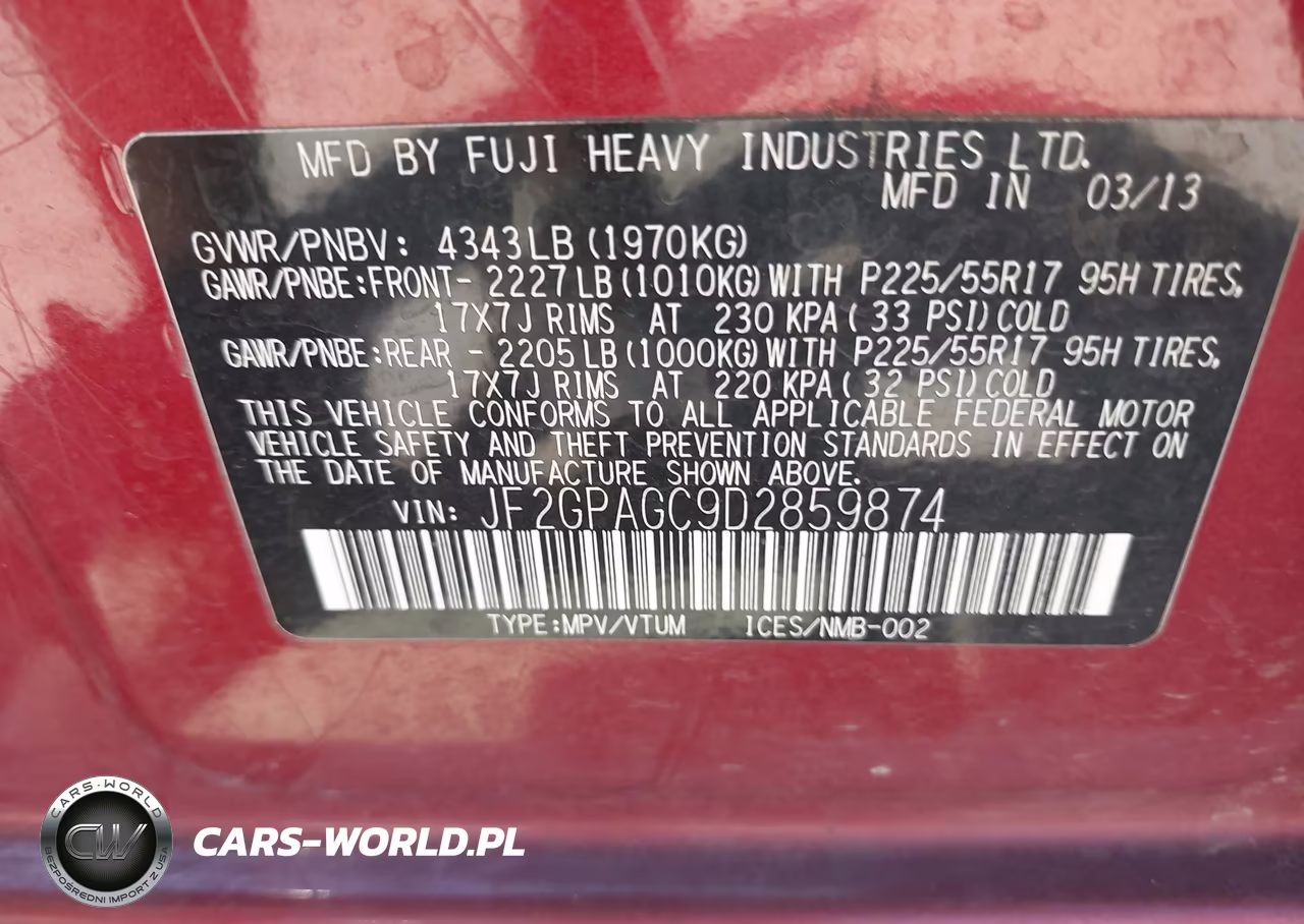 2013 Subaru Xv Crosstrek 2.0I Limited VIN:JF2GPAGC9D2859874 - 9