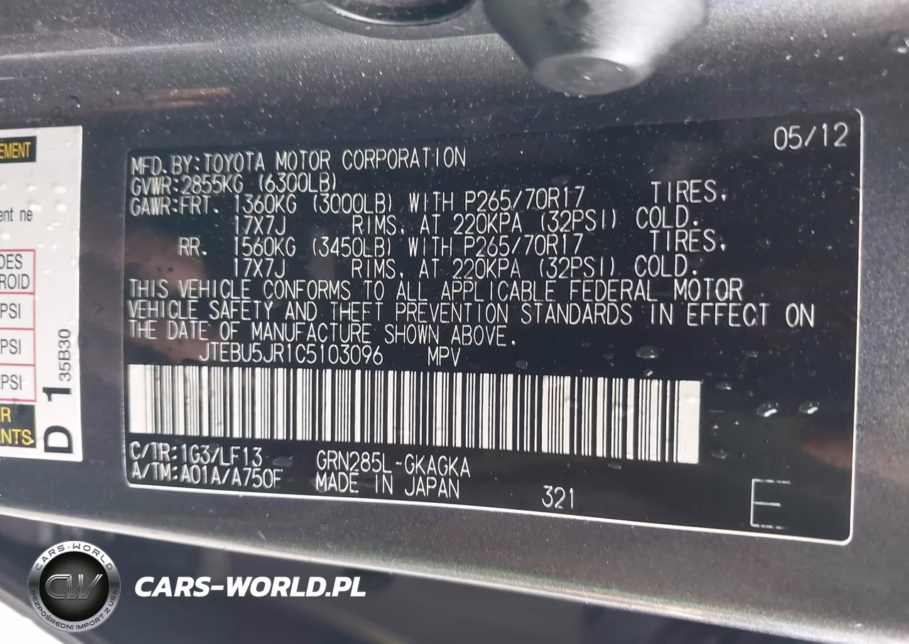 2012 Toyota 4Runner Sr5 VIN:JTEBU5JR1C5103096 - 9