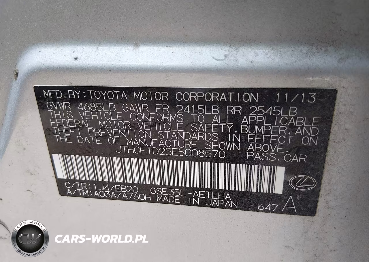 2014 Lexus Is 250 VIN:JTHCF1D25E5008570 - 9