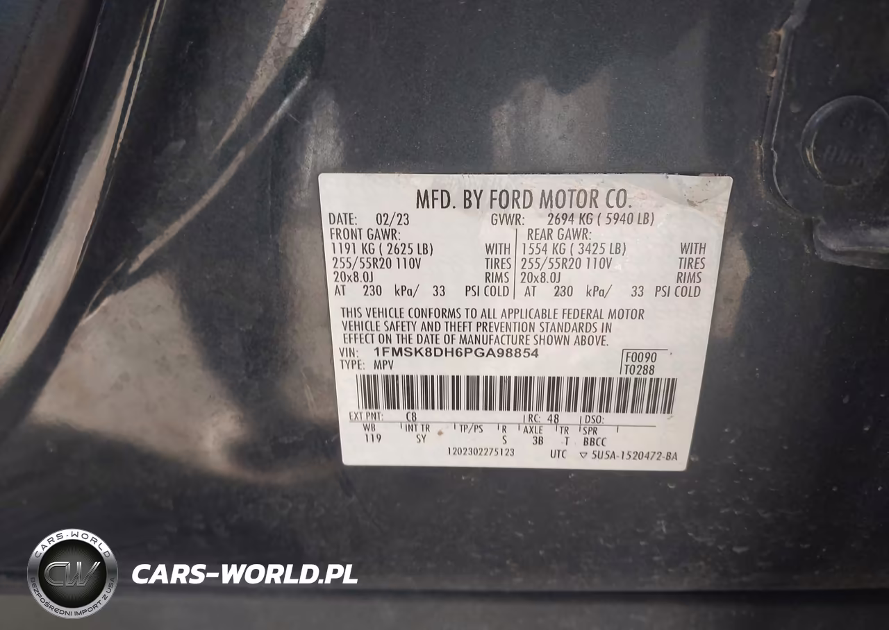 2023 Ford Explorer Xlt VIN:1FMSK8DH6PGA98854 - 9