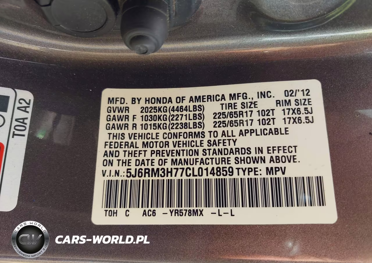 2012 Honda Cr-V Ex-L VIN:5J6RM3H77CL014859 - 9