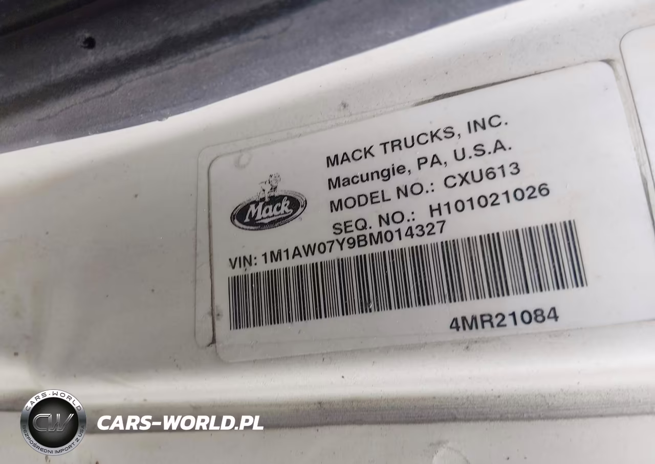 2011 Mack 600 Cxu600 VIN:1M1AW07Y9BM014327 - 8