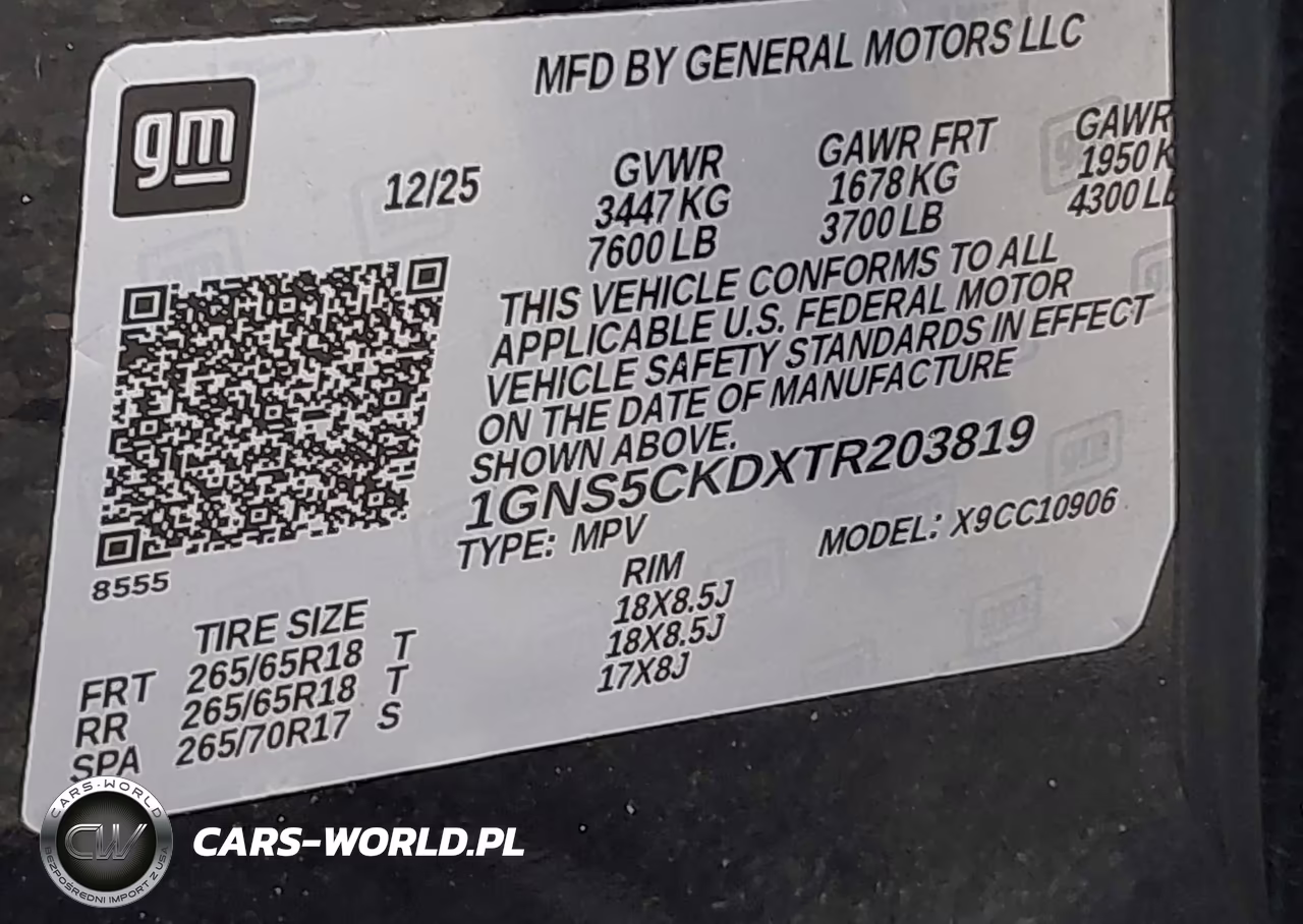 2026 Chevrolet Suburban Lt, Rwd VIN:1GNS5CKDXTR203819 - 9